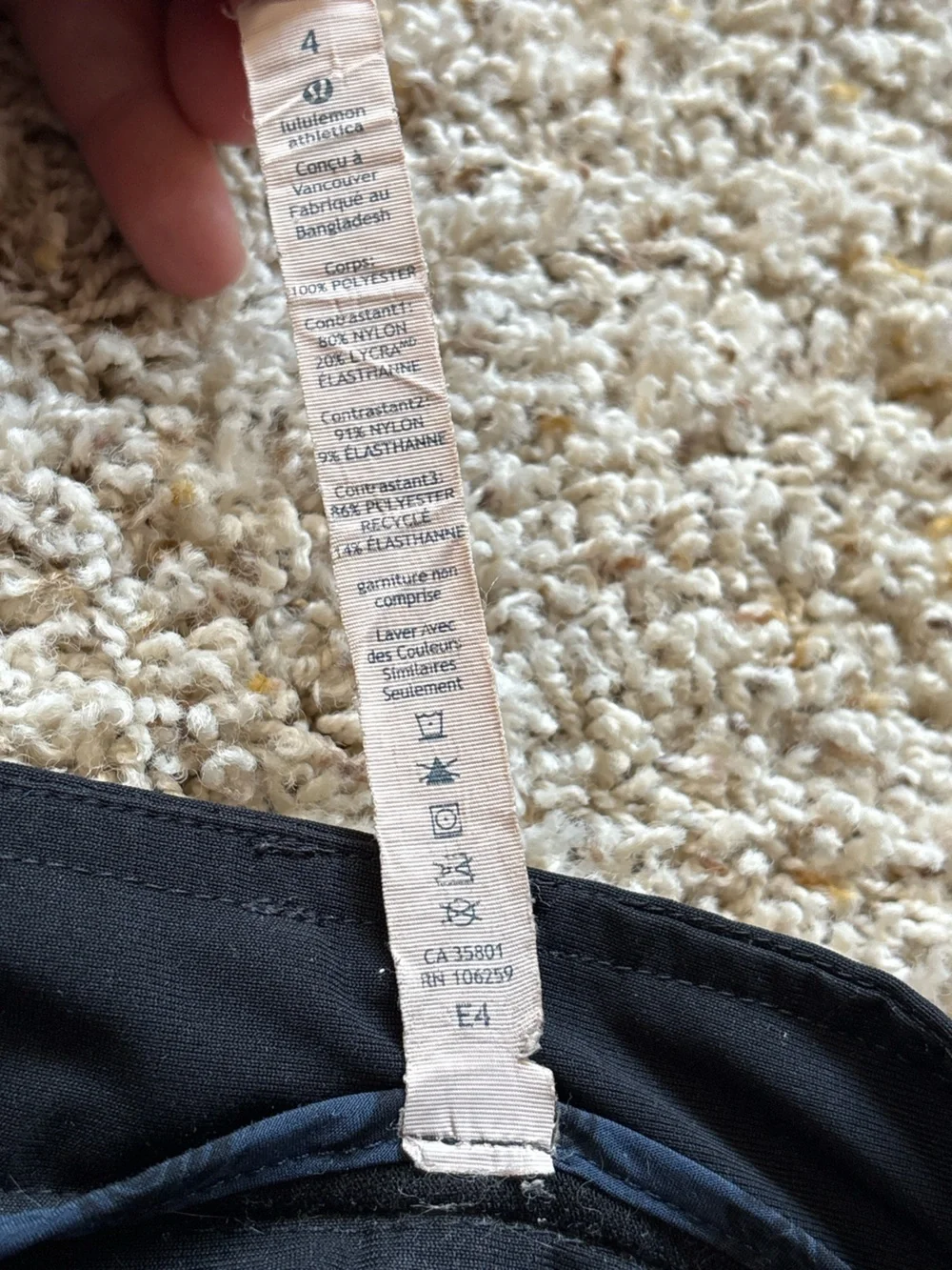 Lululemon AthleticaUrbanite Pant Black Sz 4
